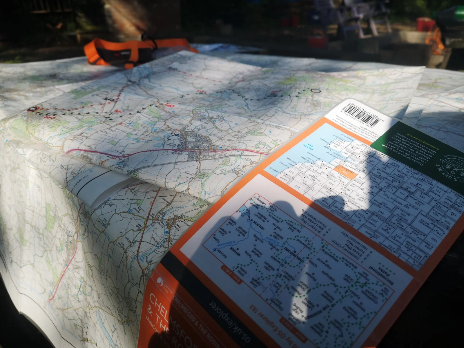 Map and compass ready for navigation